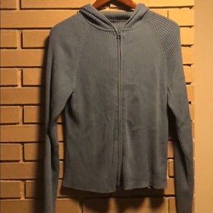 Cute ribbed cotton cardigan hoodie